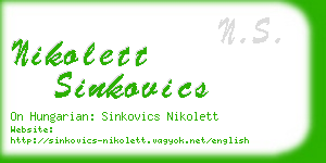 nikolett sinkovics business card